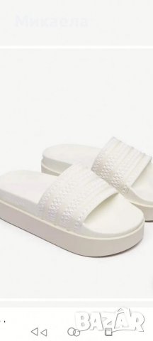 Adidas Adilette Bonegs W, чехли на платформа, снимка 5 - Чехли - 37495888