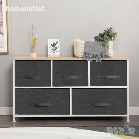 ПРОМОЦИЯ Скрин с дървен плот, метална конструкция и текстилни чекмеджета 10CZSS106-GY, снимка 3 - Шкафове - 48864922