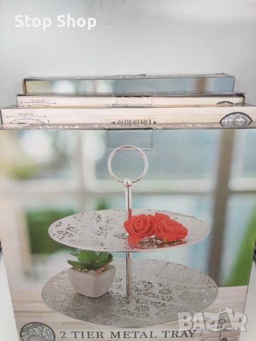 Двоен Поднос метален , снимка 6 - Декорация за дома - 39373698