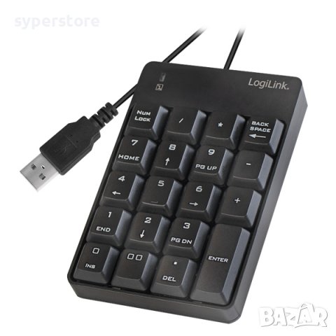 Клавиатура USB числова Logilink 0184 SS000175 черна  19 клавиша Numerical Keypad, снимка 2 - Клавиатури и мишки - 38230839