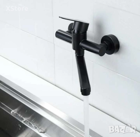 Въртящ се на 360° кухненски стенен кран , смесител с един лост, снимка 4 - Смесители - 52588615