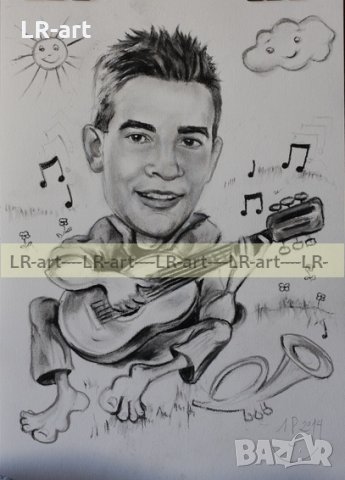 КАРИКАТУРИ и ШАРЖ, ръчно рисувани по снимка, снимка 12 - Картини - 27679654