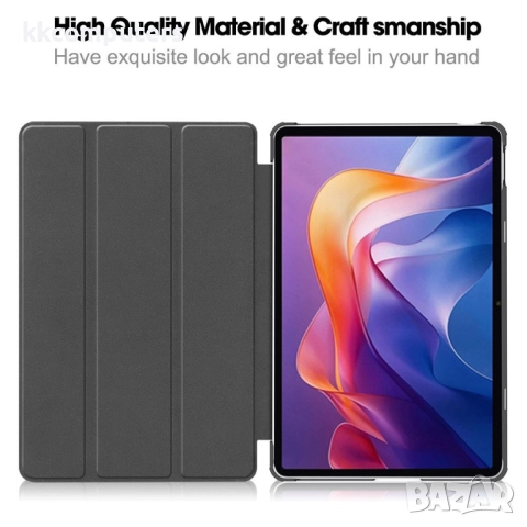 Калъф + Протектор за Xiaomi Redmi Pad 2 със Стойка| Висококачествен PU Кожа и PC | Анти-Ударна Защит, снимка 9 - Калъфи, кейсове - 52144018