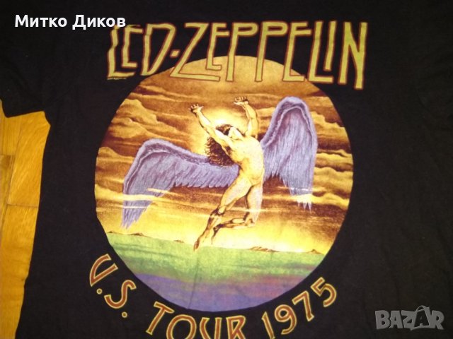 Тениска памук Led Zeppelin турне 1975г САЩ размер ХС, снимка 2 - Спортна екипировка - 36891812