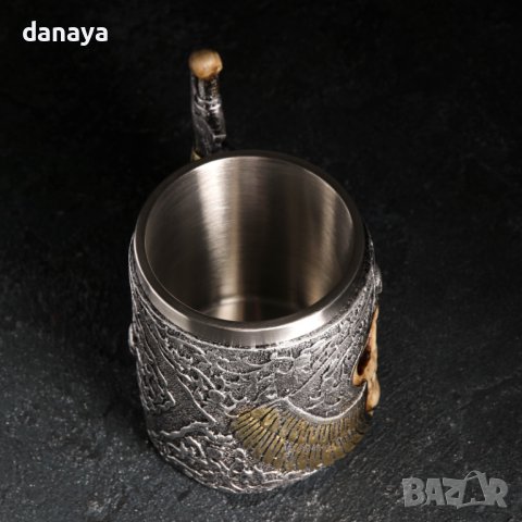 4310 3D чаша череп с меч сувенирна халба подарък за мъж, 400ml, снимка 4 - Чаши - 43367790