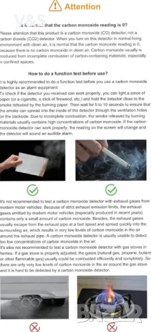 Детектор HAKINAKU Преносим CO  Детектор за въглероден окис, мобилен CO Warner Предупредителен, снимка 9 - Други стоки за дома - 48649290