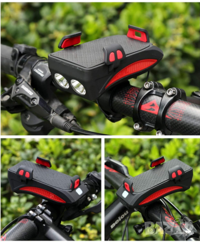 Водоустойчив акумулаторен фар за колело 4 в 1 , снимка 6 - Аксесоари за велосипеди - 44909779