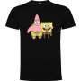 Нова детска тениска със Спондж боб (SpongeBob) и Патрик в черен цвят