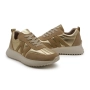 Дамски спортни обувки от естествена кожа и велур в златисто и бежово, снимка 3