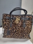 Чанта Michael Kors Rare Hamilton Traveler Leopard Calf Hair Satchel, снимка 3
