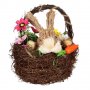 Великденскa декорация, Grass Bunny Nest Wind Daisies, 22 см, Многоцветен, снимка 2