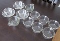 Комплекти нови соц стъклени чашки за кафе или чай и чинийки, снимка 3