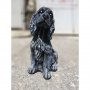 Фигура - статуя от бетон на куче Кокер Шпаньол - патирана в черен и бял цвят, снимка 4