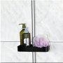 Стойка за душ, Органайзер за баня, Поставка за сапун, Черна, 25x10.8x3.9см
