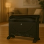 Конвекторен отоплител Rosberg – 2000W, 3 степени, с вентилатор, защита от прегряване, черен, снимка 2