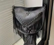 НОВА страхотна дамска чанта с ресни и дълга дръжка, снимка 1