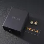 Мъжки обеци VEXXS от стерлингово сребро S925,с покритие от 18К злато,кубичен цирконий Micro Pave 5А, снимка 5