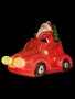 Коледна декорация Дядо Коледа с червена кола и светещи фарове , снимка 1 - Декорация за дома - 43049287