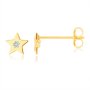 Обеци от 14К жълто злато – петолъчка с цирконий, звезда звездичка, снимка 2