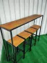 Бар столове и бар маса от дърво и метал за заведения и дома масив ръчна изработка , снимка 9
