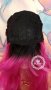  Уникална Дълга Перука в Ефектно Омбре - Черен Корен с Ярко Бонбонено Розов Цвят с Бретон КОД 8598, снимка 8