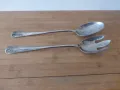 Дълги посребрени прибори за салата 31 см 1950 г, снимка 2