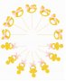 6 Конче Биберон картонени златисти топери с панделка бебешки украса декор за кексчета мъфини хапки 