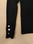 Черна блуза с дълъг ръкав AMISU , плетена с вертикални раета , с декоративни копчета на ръкавите , снимка 9