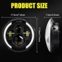 Kairiyard 7-инчови кръгли LED фарове 100W 10000LM 4 лещи Angel Eyes 3000K + 6000K 4 режима, снимка 4