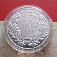 1000 лева 1996 година "XVIII зимни ОИ Нагано '98", снимка 2 - Нумизматика и бонистика - 35381285