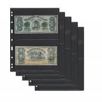 VARIO 2 S - черни листа за четири банкноти на лист–195х128, снимка 1 - Нумизматика и бонистика - 35294338
