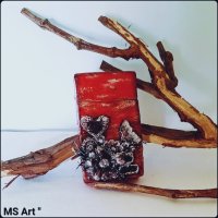Дамска табакера за цигари #mixedmedia с естествена кожа! Ръчна изработка!, снимка 3 - Табакери - 32755529