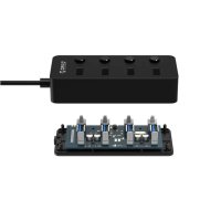 Orico хъб USB3.0 HUB 4 port black, 4 On/Off buttons - W9PH4-U3-BK, снимка 5 - Други - 43061949