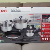 Комплект съдове за готвене Тефал / Tefal Daily cook - 11 части., снимка 1 - Съдове за готвене - 43143601