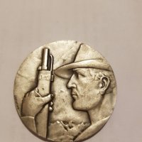 Стар сребърен медал Huguenin Швейцария , снимка 2 - Други ценни предмети - 27131474