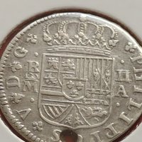 Сребърна монета 2 реала 1721г. Филип пети Мадрид Испания 28458, снимка 6 - Нумизматика и бонистика - 42987449