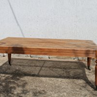 Дървена ратанова маса фирма "BECARA" 1964 , снимка 1 - Антикварни и старинни предмети - 38104096