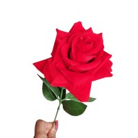782 Изкуствена роза червена разцъфнала декорация за дом 60см, снимка 5 - Изкуствени цветя - 24465500