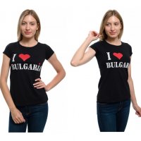 Страхотна нова дамска тениска с трансферен печат Аз обичам България, снимка 9 - Тениски - 28271729