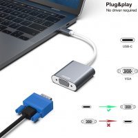 Benfei USB-C към VGA адаптер, Thunderbolt 3, USB тип C мъжки към VGA женски адаптер, снимка 3 - Кабели и адаптери - 38548043