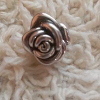 Сребърен пръстен роза, снимка 4 - Пръстени - 39779164