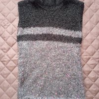 💜Поло без ръкави С размер ръчно плетиво 🌺, снимка 1 - Блузи с дълъг ръкав и пуловери - 43800344