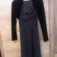 Ансамбъл:рокля от мрежа на флок+ръкав от еластично кадифе на Oviesse.  N:M, снимка 1 - Рокли - 39824163