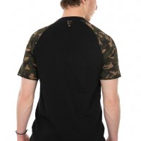 Тениска Fox Raglan T-Shirt Black & Camo, снимка 2 - Екипировка - 36708377