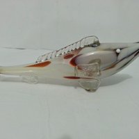 Стъклена фигура риба ръчна изработка, снимка 2 - Антикварни и старинни предмети - 27111112