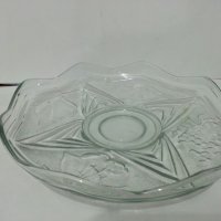 Стъклен поднос фруктиера  чиния плато ордьовър  купа , снимка 1 - Антикварни и старинни предмети - 27163064