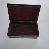 Страхотна кожена кутия за бижута с кадифе, снимка 6 - Антикварни и старинни предмети - 43021802
