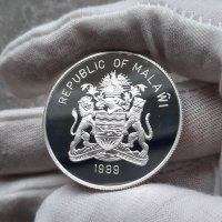 Възпоменателна сребърна монета 10 Kwacha 1999 г, снимка 2 - Нумизматика и бонистика - 43032162
