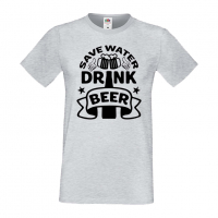Мъжка тениска Save Water Drink Beer 2,Бира,Бирфест,Beerfest,Подарък,Изненада,Рожден Ден, снимка 5 - Тениски - 36387420
