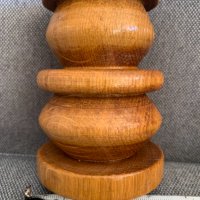 Стар масивен дървен свещник-1, снимка 3 - Антикварни и старинни предмети - 43982015